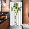 Ambesonne Animal Stall Shower Curtain, Little Frog on Branch of The Tree in Rainforest Nature Jungle Life Art Earth, Fabric Bathroom Decor Set with Hooks, 54" W x 78" L, Green White Yellow view 2