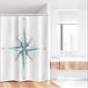 Ambesonne Compass Stall Shower Curtain, Antique Wind Rose Diagram for Cardinal Directions Axis of Earth Illustration, Fabric Bathroom Decor Set with Hooks, 36" W x 72" L, Teal Dimgray view 2