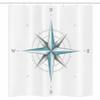 Ambesonne Compass Stall Shower Curtain, Antique Wind Rose Diagram for Cardinal Directions Axis of Earth Illustration, Fabric Bathroom Decor Set with Hooks, 36" W x 72" L, Teal Dimgray view 3