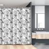 Ambesonne Grey Stall Shower Curtain, Modern Graphic of Flowers and Branches with Simple Pure Patterns Boho Print, Fabric Bathroom Decor Set with Hooks, 54" W x 78" L, White Grey view 1