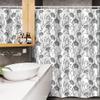 Ambesonne Grey Stall Shower Curtain, Modern Graphic of Flowers and Branches with Simple Pure Patterns Boho Print, Fabric Bathroom Decor Set with Hooks, 54" W x 78" L, White Grey view 3