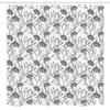 Ambesonne Grey Stall Shower Curtain, Modern Graphic of Flowers and Branches with Simple Pure Patterns Boho Print, Fabric Bathroom Decor Set with Hooks, 54" W x 78" L, White Grey view 4
