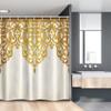 Ambesonne Antique Stall Shower Curtain, Victorian Style Medieval Motifs Classic Baroque Oriental Shapes Print, Fabric Bathroom Decor Set with Hooks, 54" W x 78" L, Pale Brown Cream view 1