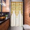 Ambesonne Antique Stall Shower Curtain, Victorian Style Medieval Motifs Classic Baroque Oriental Shapes Print, Fabric Bathroom Decor Set with Hooks, 54" W x 78" L, Pale Brown Cream view 2