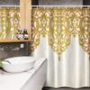 Ambesonne Antique Stall Shower Curtain, Victorian Style Medieval Motifs Classic Baroque Oriental Shapes Print, Fabric Bathroom Decor Set with Hooks, 54" W x 78" L, Pale Brown Cream view 3