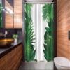 Ambesonne Leaf Stall Shower Curtain, Exotic Fantasy Hawaiian Tropical Palm Leaves Floral Graphic Art Print, Fabric Bathroom Decor Set with Hooks, 54" W x 78" L, Green White view 2