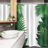 Ambesonne Leaf Stall Shower Curtain, Exotic Fantasy Hawaiian Tropical Palm Leaves Floral Graphic Art Print, Fabric Bathroom Decor Set with Hooks, 54" W x 78" L, Green White view 3