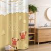 Ambesonne Crabs Stall Shower Curtain, Funny Summer Card Animals on The Beach Holiday Vacation Theme Print, Fabric Bathroom Decor Set with Hooks, 36" W x 72" L, Sand Brown and White view 1