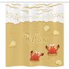 Ambesonne Crabs Stall Shower Curtain, Funny Summer Card Animals on The Beach Holiday Vacation Theme Print, Fabric Bathroom Decor Set with Hooks, 36" W x 72" L, Sand Brown and White view 3