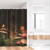 Ambesonne Mushroom Stall Shower Curtain, Mushrooms in Deep Dark Forest Fantasy Nature Theme Earth Path, Fabric Bathroom Decor Set with Hooks, 36" W x 72" L, Pomegranate Green view 2