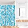 Ambesonne Leaf Stall Shower Curtain, Miami Tropical Aquatic Palm Leaves Exotic Colors Modern Summer Beach, Fabric Bathroom Decor Set with Hooks, 36" W x 72" L, Turquoise Aqua Blue view 2