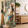 Ambesonne Egyptian Print Stall Shower Curtain, Old Papyrus Depicting Queen Nefertari Historical Empire Art, Fabric Bathroom Decor Set with Hooks, 36" W x 72" L, Burnt Orange Eggshell Green view 1