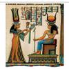 Ambesonne Egyptian Print Stall Shower Curtain, Old Papyrus Depicting Queen Nefertari Historical Empire Art, Fabric Bathroom Decor Set with Hooks, 36" W x 72" L, Burnt Orange Eggshell Green view 3