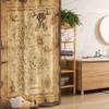 Ambesonne Island Map Stall Shower Curtain, Super Detailed Treasure Map Grungy Rustic Pirates Gold Secret Sea History Theme, Fabric Bathroom Decor Set with Hooks, 36" W x 72" L, Beige Brown view 1