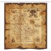 Ambesonne Island Map Stall Shower Curtain, Super Detailed Treasure Map Grungy Rustic Pirates Gold Secret Sea History Theme, Fabric Bathroom Decor Set with Hooks, 36" W x 72" L, Beige Brown view 3