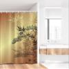 Ambesonne Japanese Stall Shower Curtain, Branches with Shadowy Fragrant Leaves Nature Illustration Folk Sunset Ethnic Art, Fabric Bathroom Decor Set with Hooks, 36" W x 72" L, Sepia Black view 2