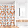 Ambesonne Geometric Stall Shower Curtain, Triangles Argyle Like Polygonal Pattern Modern Look Zigzag Ornament, Fabric Bathroom Decor Set with Hooks, 36" W x 72" L, Orange Salmon view 2
