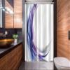 Ambesonne Abstract Stall Shower Curtain, Cool Wave Like Ombre Design Vibrant Color Dots Art, Fabric Bathroom Decor Set with Hooks, 54" W x 78" L, Purple Blue and White view 2