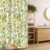 Ambesonne Nature Stall Shower Curtain, Exotic Lemon Tree Branches Yummy Delicious Kitchen Gardening Design, Fabric Bathroom Decor Set with Hooks, 36" W x 72" L, Fern Green Yellow White view 1