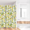 Ambesonne Nature Stall Shower Curtain, Exotic Lemon Tree Branches Yummy Delicious Kitchen Gardening Design, Fabric Bathroom Decor Set with Hooks, 36" W x 72" L, Fern Green Yellow White view 2