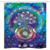 Ambesonne Mandala Stall Shower Curtain, Tree of Life Floral Style Mandala Calm Artwork Peace Design Natural Scenery, Fabric Bathroom Decor Set with Hooks, 36" W x 72" L, Blue Purple view 3