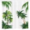 Ambesonne Tropical Stall Shower Curtain, Coconut Palm Tree Nature Paradise Plants Foliage Leaves Digital Illustration, Fabric Bathroom Decor Set with Hooks, 54" W x 78" L, Hunter Green view 4