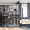 Ambesonne Industrial Stall Shower Curtain, Rusty Iron Porthole Grunge Scratched Steel Factory Entrance Retro Image, Fabric Bathroom Decor Set with Hooks, 54" W x 78" L, Dark Taupe view 1