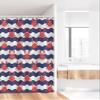 Ambesonne Crabs Stall Shower Curtain, Nautical Maritime Theme Crabs on Striped Background Illustration Print, Fabric Bathroom Decor Set with Hooks, 36" W x 72" L, Red and Navy Blue view 2