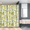 Ambesonne Nature Stall Shower Curtain, Exotic Lemon Tree Branches Yummy Delicious Kitchen Gardening Design, Fabric Bathroom Decor Set with Hooks, 54" W x 78" L, Fern Green Yellow White view 1