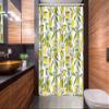 Ambesonne Nature Stall Shower Curtain, Exotic Lemon Tree Branches Yummy Delicious Kitchen Gardening Design, Fabric Bathroom Decor Set with Hooks, 54" W x 78" L, Fern Green Yellow White view 2
