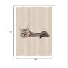 Ambesonne Cat Stall Shower Curtain, Lazy Sleepy Cat in Earth Tones Furry Mascot Indoor Pet Art Illustration, Fabric Bathroom Decor Set with Hooks, 36" W x 72" L, Grey Beige view 4