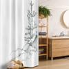 Ambesonne Sketchy Stall Shower Curtain, Young Thin Pine Trees on Rocks Ecology Forest Park Habitat Landscape Sketch Print, Fabric Bathroom Decor Set with Hooks, 36" W x 72" L, White Charcoal view 1