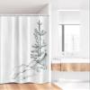 Ambesonne Sketchy Stall Shower Curtain, Young Thin Pine Trees on Rocks Ecology Forest Park Habitat Landscape Sketch Print, Fabric Bathroom Decor Set with Hooks, 36" W x 72" L, White Charcoal view 2