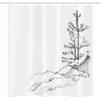 Ambesonne Sketchy Stall Shower Curtain, Young Thin Pine Trees on Rocks Ecology Forest Park Habitat Landscape Sketch Print, Fabric Bathroom Decor Set with Hooks, 36" W x 72" L, White Charcoal view 3
