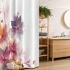 Ambesonne Abstract Stall Shower Curtain, Modern Floral Design with Burts and Leaves Detailed Romantic Image, Fabric Bathroom Decor Set with Hooks, 36" W x 72" L, Pink Purple and Orange view 1