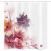 Ambesonne Abstract Stall Shower Curtain, Modern Floral Design with Burts and Leaves Detailed Romantic Image, Fabric Bathroom Decor Set with Hooks, 36" W x 72" L, Pink Purple and Orange view 3