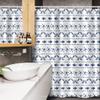 Ambesonne Navy Blue Stall Shower Curtain, Illustration Yatch Themed Design Fish Starfish Anchor Nautical Marine Print, Fabric Bathroom Decor Set with Hooks, 54" W x 78" L, Navy and White view 3