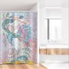 Ambesonne Mermaid Stall Shower Curtain, Cartoon Woman in Sea Sirens of Greek Myth Female Human Tail of Fish Image, Fabric Bathroom Decor Set with Hooks, 36" W x 72" L, Pink Blue view 2