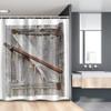 Ambesonne Rustic Stall Shower Curtain, Aged Wood Barn Door with Rusty Crossed Locks Abandoned Western Farmhouse Design, Fabric Bathroom Decor Set with Hooks, 54" W x 78" L, Brown view 1