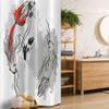 Ambesonne Japanese Stall Shower Curtain, Japanese Style Aesthetic Digital Motley Koi Fish Marine Underwater Theme Print, Fabric Bathroom Decor Set with Hooks, 36" W x 72" L, Orange Grey view 1
