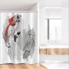 Ambesonne Japanese Stall Shower Curtain, Japanese Style Aesthetic Digital Motley Koi Fish Marine Underwater Theme Print, Fabric Bathroom Decor Set with Hooks, 36" W x 72" L, Orange Grey view 2