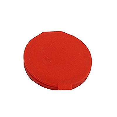 ADAMAI Cute Handhold Silica Gel Silicone Cover Round Hand Pocket Cosmetic Mini Mirror (red)