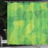 Ambesonne Green Shower Curtain, Abstract Triangles Geometric Composition Fractal Mosaic Futuristic Print, Cloth Fabric Bathroom Decor Set with Hooks, 69" W x 75" L, Lime Green Apple Green view 3