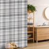 Ambesonne Grey Stall Shower Curtain, Pattern with Modified Stripes Crossed Horizontal and Vertical Lines Forming Squares, Fabric Bathroom Decor Set with Hooks, 36" W x 72" L, Grey White view 1