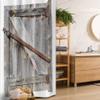 Ambesonne Rustic Stall Shower Curtain, Aged Wood Barn Door with Rusty Crossed Locks Abandoned Western Farmhouse Design, Fabric Bathroom Decor Set with Hooks, 36" W x 72" L, Brown view 1