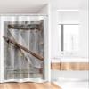 Ambesonne Rustic Stall Shower Curtain, Aged Wood Barn Door with Rusty Crossed Locks Abandoned Western Farmhouse Design, Fabric Bathroom Decor Set with Hooks, 36" W x 72" L, Brown view 2