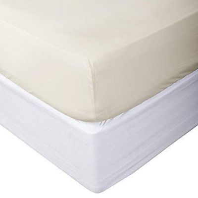 1 Piece Fitted Sheet (Bottom Sheet Only) Fits Upto 20" inches Deep Pocket 1000 Thread Count Egyptian Quality Cotton Solid Pattern (Twin, Ivory)