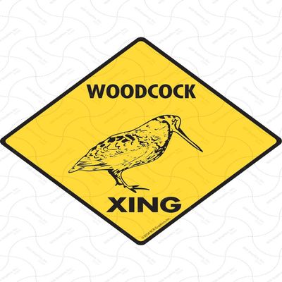 Warning! Woodcock Xing Sign - Caution Woodcock Crossing Sign (12" x 12") - Heavy Duty Exterior Rust Free .040 Thick Aluminum Wildlife Wading Bird Animal Sign with Weatherproof and UV Protection - Warning Beware of Woodcock Yard Sign - 12" x 12"