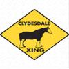 Warning! Clydesdale Xing Sign - Caution Clydesdale Crossing Sign (12" x 12") - Heavy Duty Exterior Rust Free .040 Thick Aluminum Horse Animal Sign with Weatherproof and UV Protection - Warning Beware of Clydesdale Yard Sign - 12" x 12" view 1