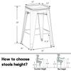 30" Backless Metal Counter Stool Height Bar Stools [Set of 4] for Home Kitchen Barstools with Wooden Seat view 2